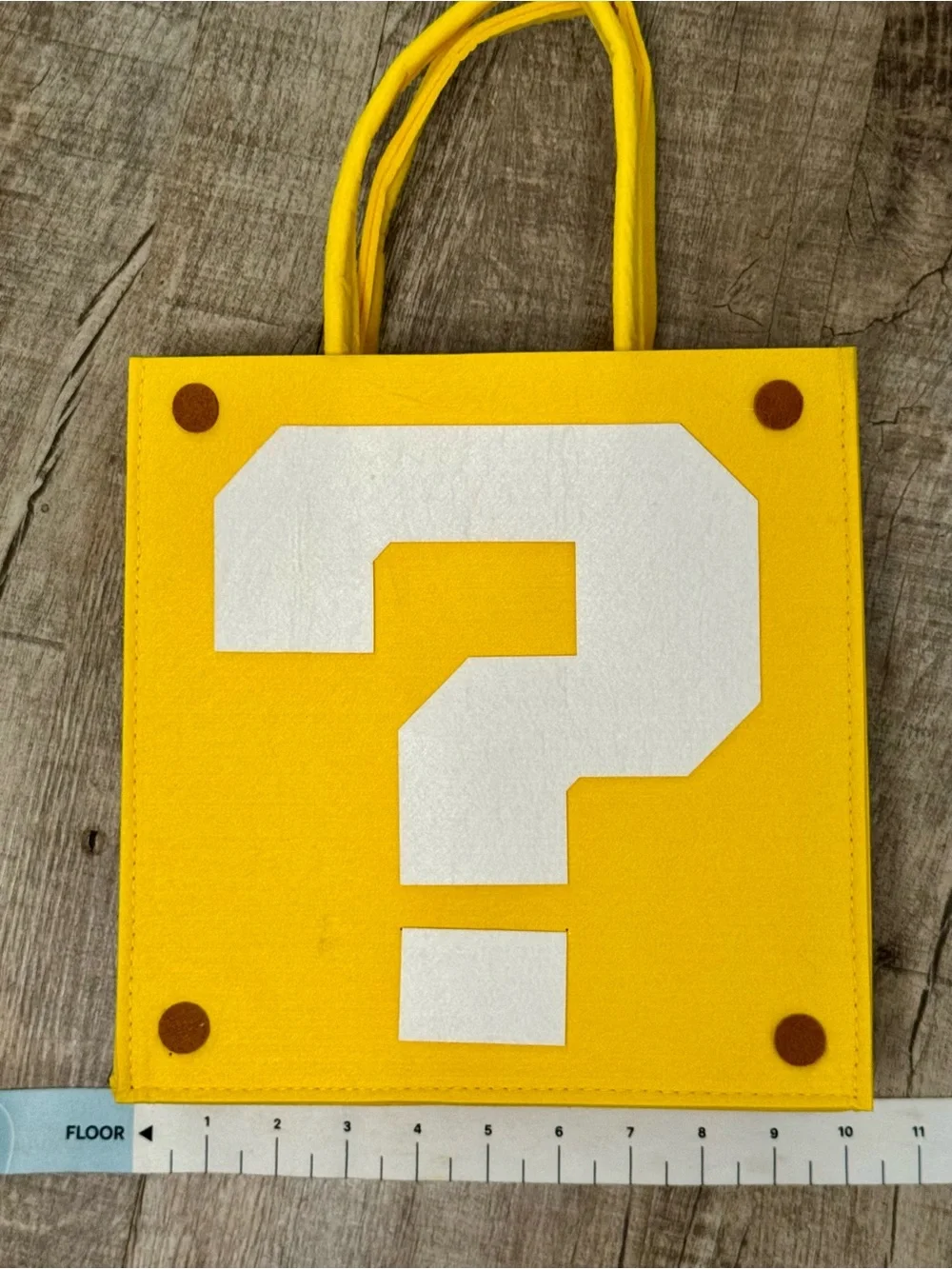 Video Game Party Favor Tote Bag (set of 3) Yellow Question Box Felt Treat Bags